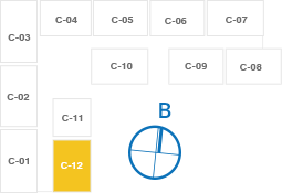 Căn hộ C-12: 2PN - 46.6 m²